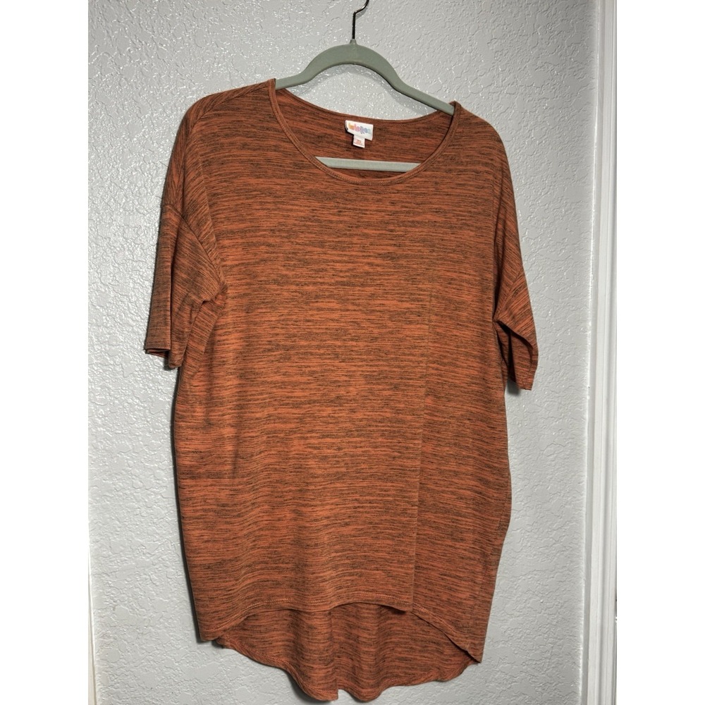 New Womens LuLaRoe Irma Short Seeve Shirt XS Peach Orange Tunic